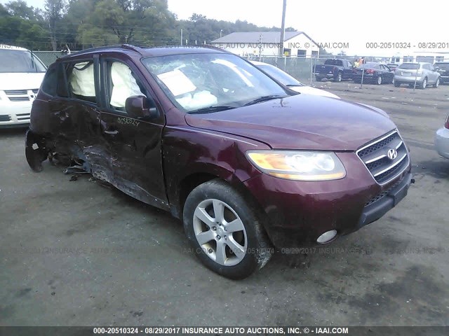 5NMSH73E08H226147 - 2008 HYUNDAI SANTA FE SE/LIMITED MAROON photo 1