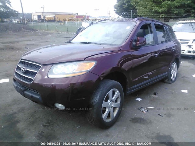 5NMSH73E08H226147 - 2008 HYUNDAI SANTA FE SE/LIMITED MAROON photo 2