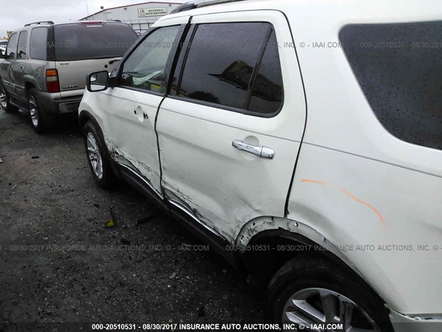 1FMHK7D86BGA90878 - 2011 FORD EXPLORER XLT WHITE photo 6