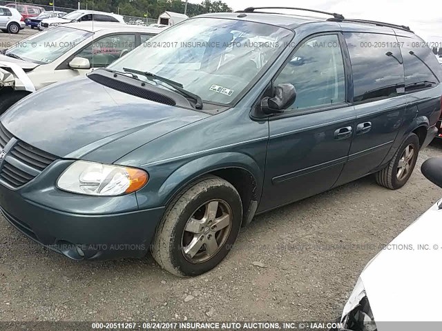 2D4GP44L37R164951 - 2007 DODGE GRAND CARAVAN SXT Light Blue photo 2