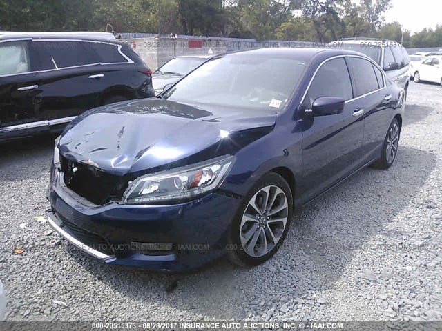 1HGCR2F59EA294714 - 2014 HONDA ACCORD SPORT Қою көк фото 2