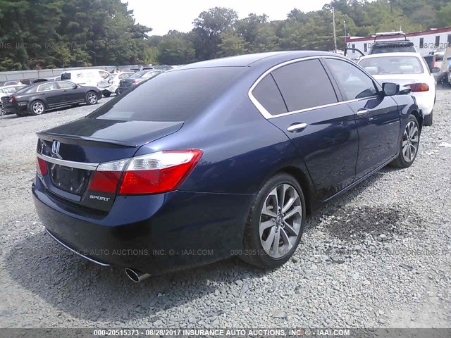 1HGCR2F59EA294714 - 2014 HONDA ACCORD SPORT Dark Blue photo 4