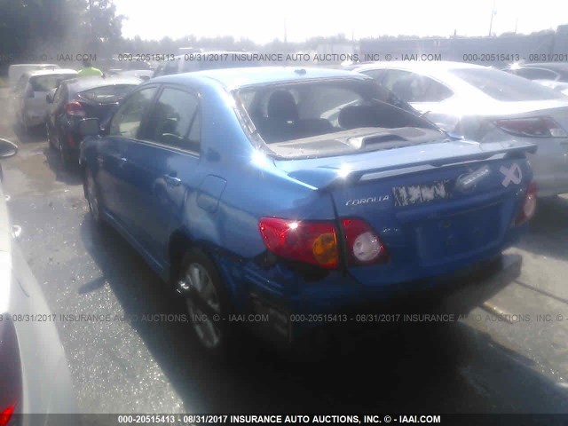 2T1BU4EE5AC270728 - 2010 TOYOTA COROLLA S/LE/XLE BLUE photo 3