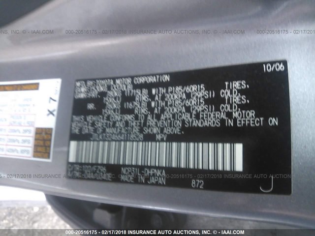 JTLKT324664118528 - 2006 TOYOTA SCION XB SILVER photo 9
