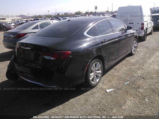 1C3CCCAB2FN663981 - 2015 CHRYSLER 200 LIMITED BLACK photo 4