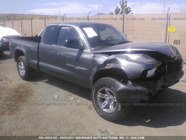 1B7GG22N31S336293 - 2001 DODGE DAKOTA GRAY photo 1