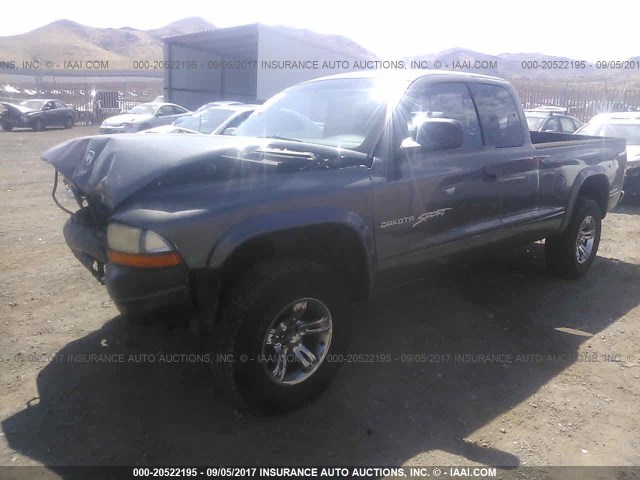 1B7GG22N31S336293 - 2001 DODGE DAKOTA GRAY photo 2