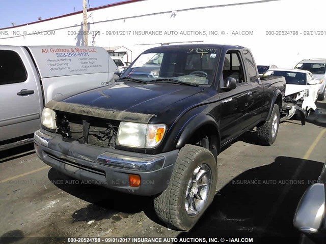 4TAWN72N2XZ550721 - 1999 TOYOTA TACOMA XTRACAB BLACK photo 2