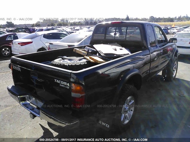 4TAWN72N2XZ550721 - 1999 TOYOTA TACOMA XTRACAB BLACK photo 4