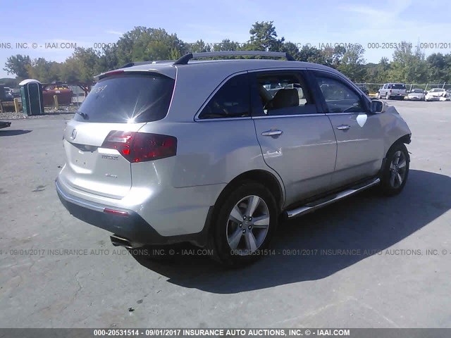 2HNYD2H31CH536323 - 2012 ACURA MDX TECHNOLOGY SILVER photo 4