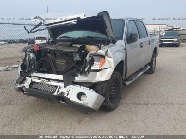 1FTFW1EF0CKD10234 - 2012 FORD F150 SUPERCREW SILVER photo 2