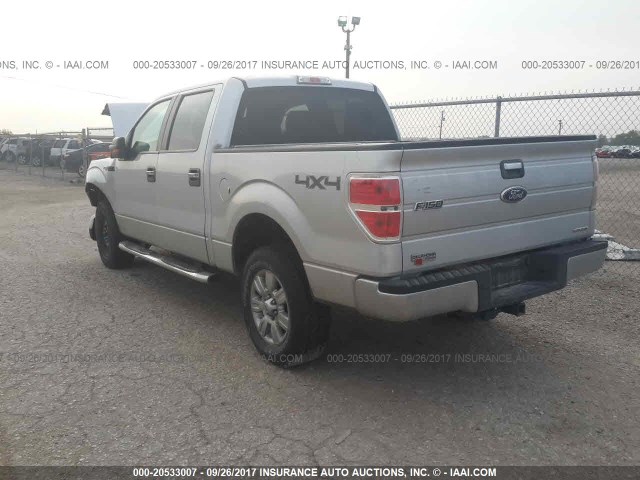 1FTFW1EF0CKD10234 - 2012 FORD F150 SUPERCREW SILVER photo 3