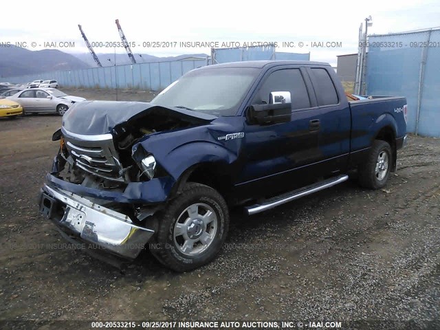 1FTFX1EV7AKE50850 - 2010 FORD F150 SUPER CAB BLUE photo 2