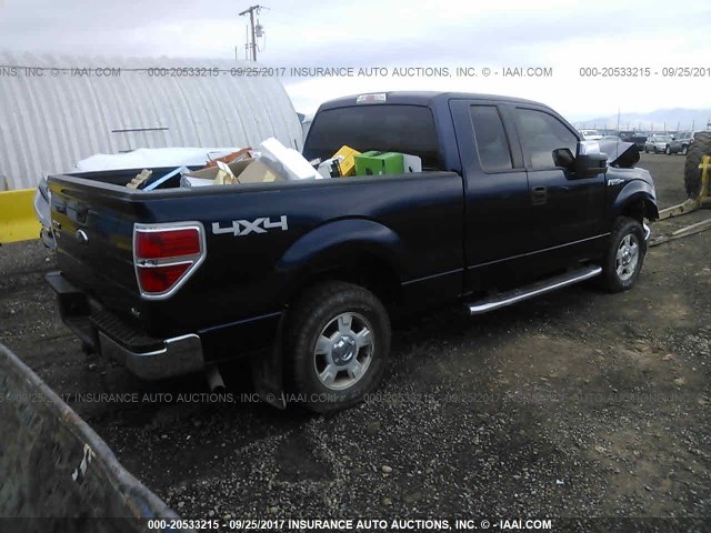 1FTFX1EV7AKE50850 - 2010 FORD F150 SUPER CAB BLUE photo 4