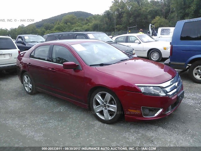 3FAHP0KC6AR400450 - 2010 FORD FUSION SPORT RED photo 1