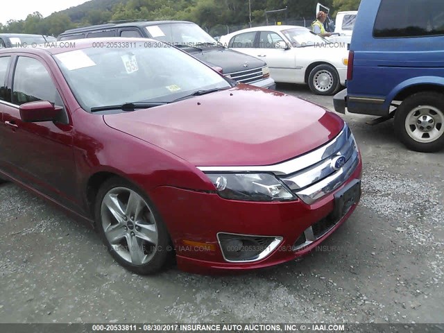 3FAHP0KC6AR400450 - 2010 FORD FUSION SPORT RED photo 6