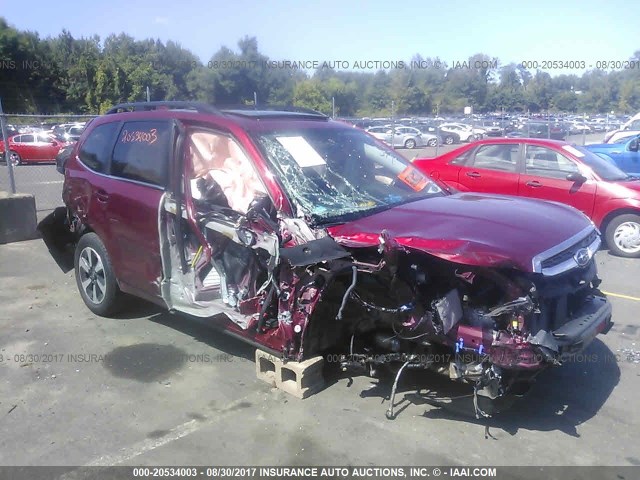 JF2SJALCXHH404553 - 2017 SUBARU FORESTER 2.5I LIMITED RED photo 1