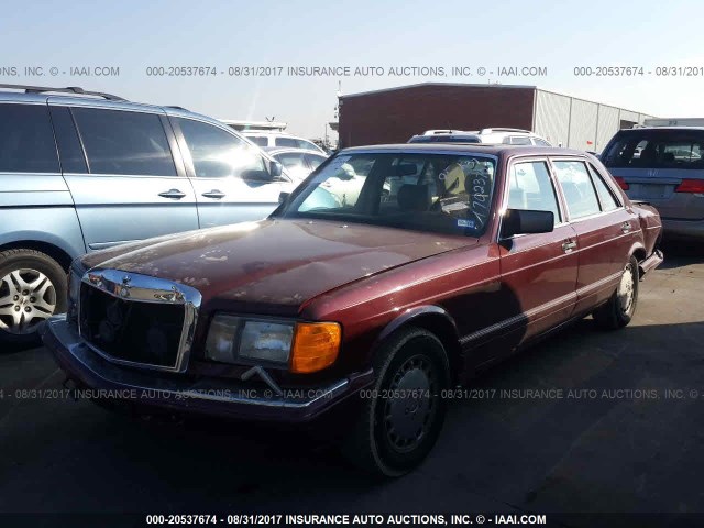 WDBCA39E1KA461018 - 1989 MERCEDES-BENZ 560 SEL RED photo 2