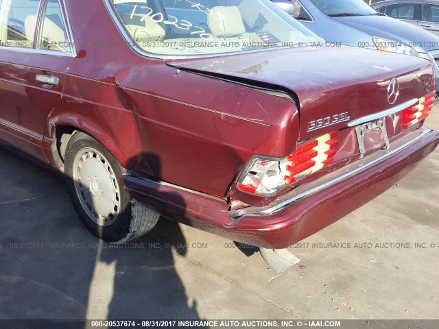 WDBCA39E1KA461018 - 1989 MERCEDES-BENZ 560 SEL RED photo 6