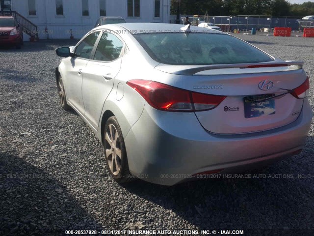 5NPDH4AE2DH382701 - 2013 HYUNDAI ELANTRA GLS/LIMITED SILVER photo 3