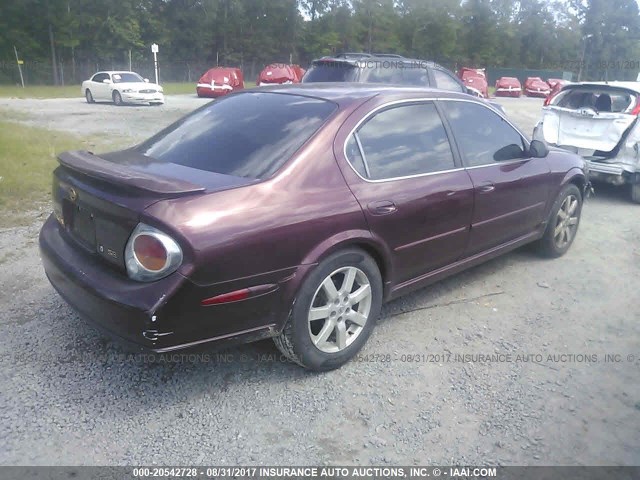 JN1DA31D22T436192 - 2002 NISSAN MAXIMA GLE/GXE/SE BURGUNDY photo 4