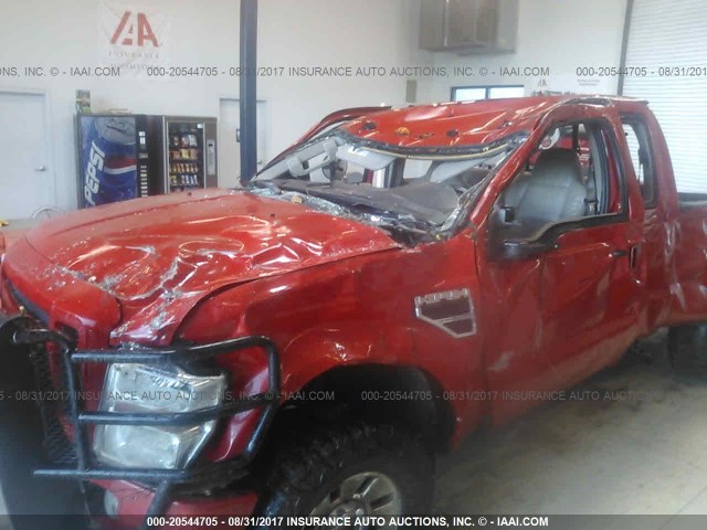 1FTSX21R38EB62975 - 2008 FORD F250 SUPER DUTY RED photo 6