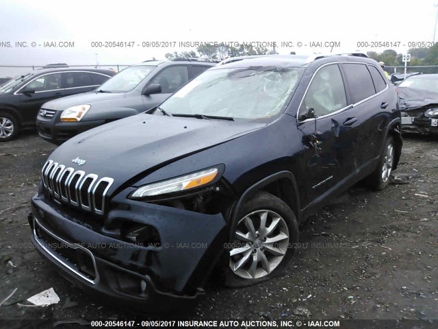 1C4PJLDS5FW572812 - 2015 JEEP CHEROKEE LIMITED BLUE photo 2