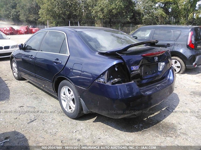 1HGCM56356A110935 - 2006 HONDA ACCORD SE Dark Blue photo 3