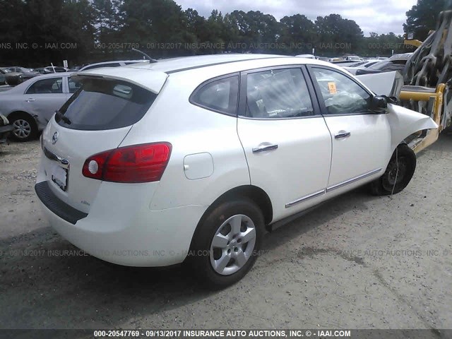 JN8AS5MV0CW419263 - 2012 NISSAN ROGUE S/SV WHITE photo 4