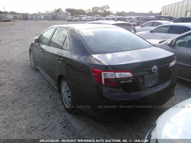 4T4BF1FK3CR174486 - 2012 TOYOTA CAMRY SE/LE/XLE BLACK photo 3