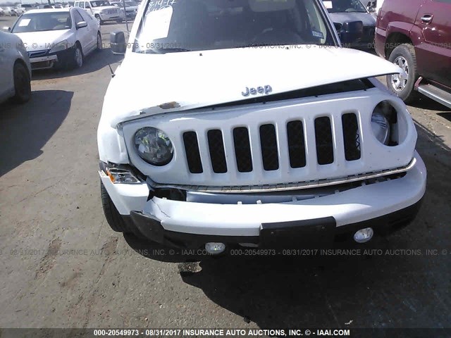 1C4NJPBAXED881078 - 2014 JEEP PATRIOT SPORT WHITE photo 6