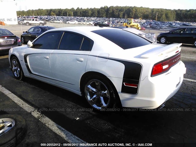 2C3CDXCT0EH220729 - 2014 DODGE CHARGER R/T WHITE photo 3