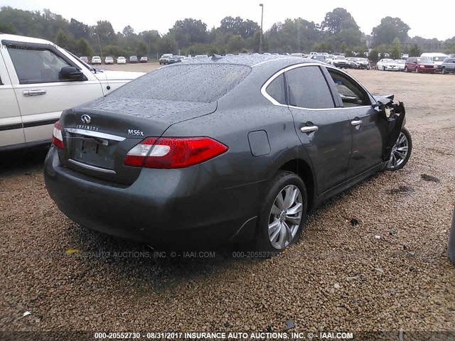 JN1AY1AR4BM570520 - 2011 INFINITI M56 X GRAY photo 4