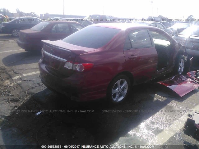 2T1BU4EE1BC731831 - 2011 TOYOTA COROLLA S/LE RED photo 4