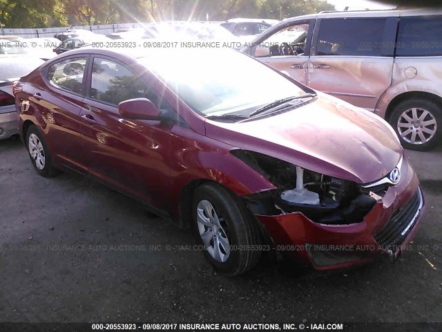 5NPDH4AE2GH724040 - 2016 HYUNDAI ELANTRA SE/SPORT/LIMITED MAROON photo 1