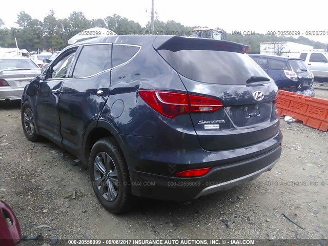 5XYZTDLB2FG279893 - 2015 HYUNDAI SANTA FE SPORT  Dark Blue photo 3