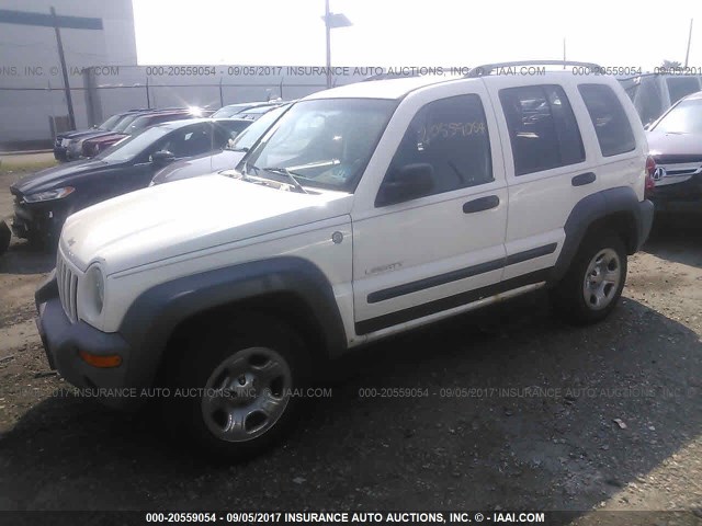 1J4GL48K64W248981 - 2004 JEEP LIBERTY SPORT WHITE photo 2