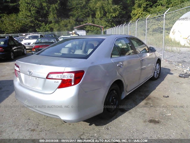 4T4BF1FK0CR205807 - 2012 TOYOTA CAMRY SE/LE/XLE 银色 照片 4