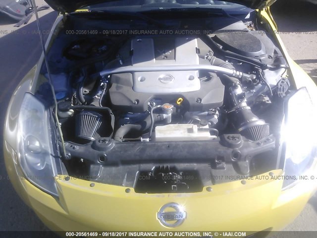 JN1BZ34E58M752953 - 2008 NISSAN 350Z COUPE YELLOW photo 10