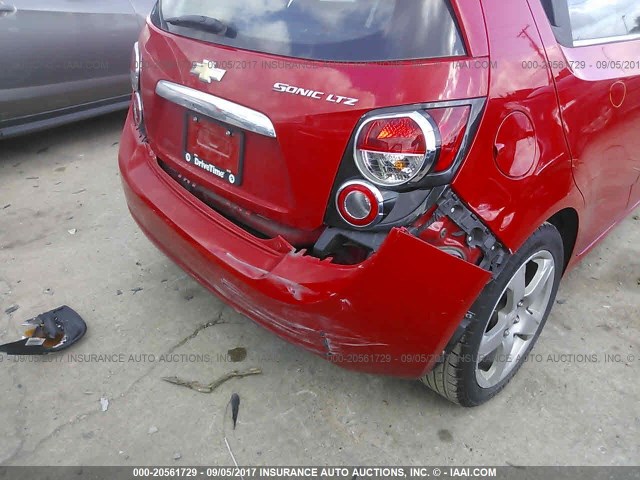 1G1JE6SH0C4129812 - 2012 CHEVROLET SONIC LTZ RED photo 6