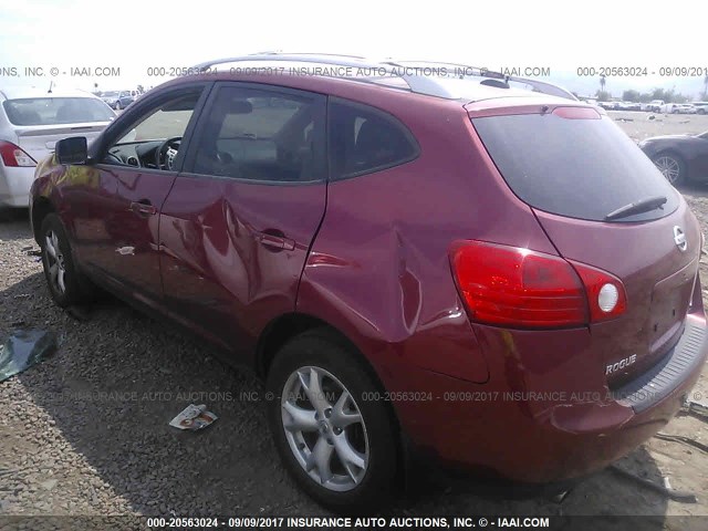 JN8AS58V58W138299 - 2008 NISSAN ROGUE S/SL MAROON photo 3