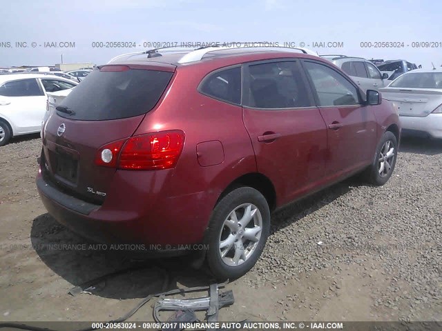 JN8AS58V58W138299 - 2008 NISSAN ROGUE S/SL MAROON photo 4