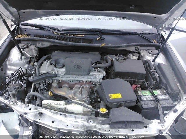 4T1BF1FK7CU500123 - 2012 TOYOTA CAMRY SE/LE/XLE SILVER photo 10