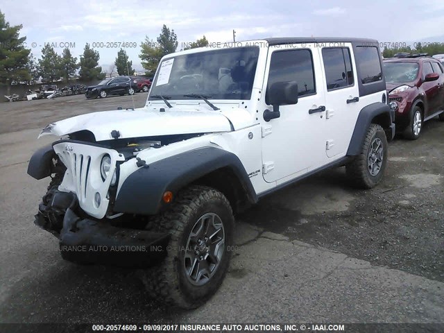 1C4BJWFGXFL744452 - 2015 JEEP WRANGLER UNLIMITE RUBICON WHITE photo 2