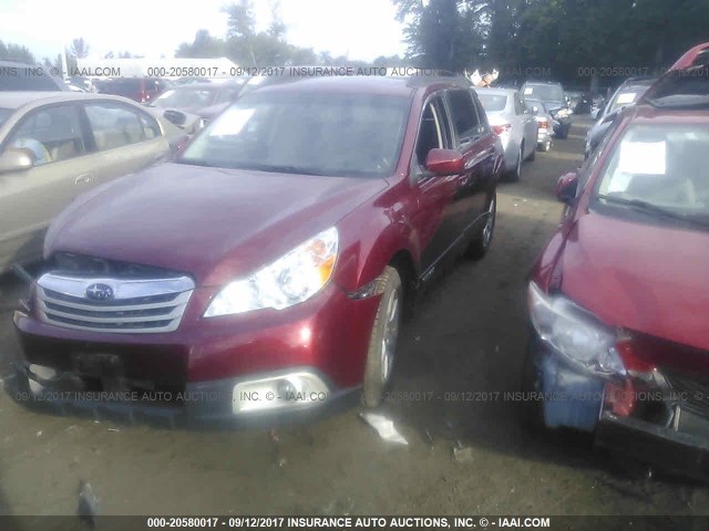 4S4BRBGC7C3246567 - 2012 SUBARU OUTBACK 2.5I PREMIUM MAROON photo 2