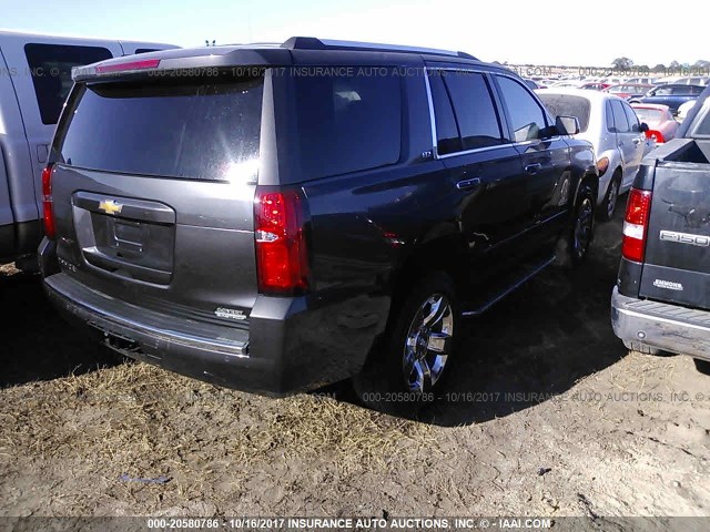 1GNSCCKCXFR143722 - 2015 CHEVROLET TAHOE C1500 LTZ GRAY photo 4