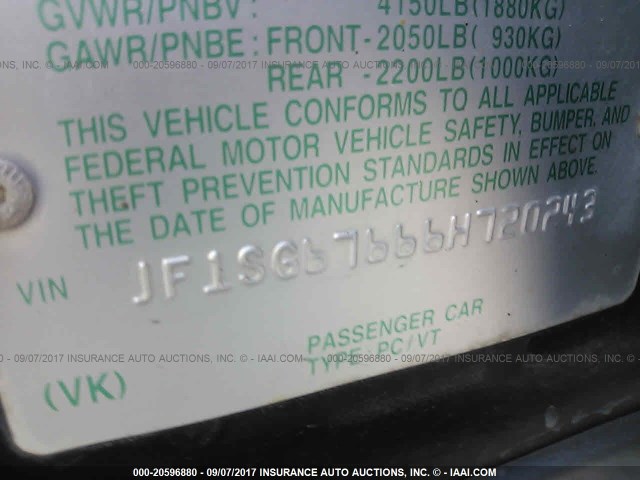 JF1SG67666H720243 - 2006 SUBARU FORESTER 2.5X LL BEAN BLACK photo 9