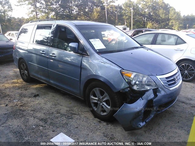 5FNRL389X9B011766 - 2009 HONDA ODYSSEY TOURING BLUE photo 1