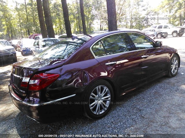 KMHGC4DD4DU213537 - 2013 HYUNDAI GENESIS 3.8L RED photo 4