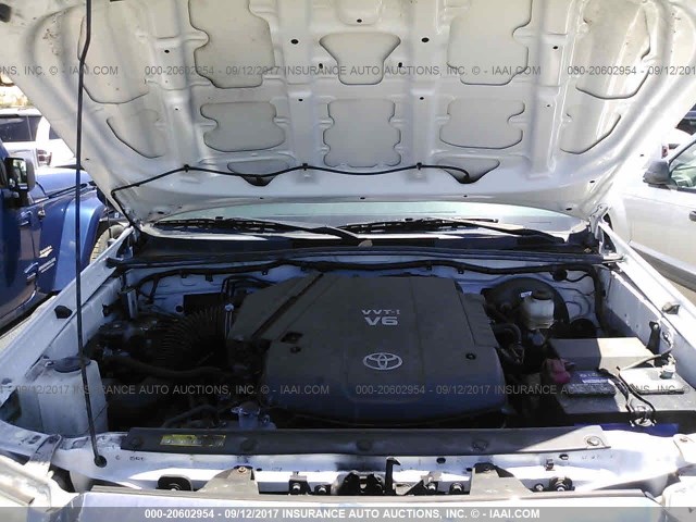 3TMJU4GN1CM135121 - 2012 TOYOTA TACOMA DOUBLE CAB PRERUNNER WHITE photo 10